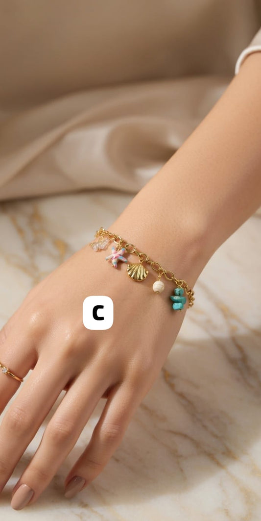 Bracelet Combo Set – Luxury 18K Gold Style (4 Items Combo)